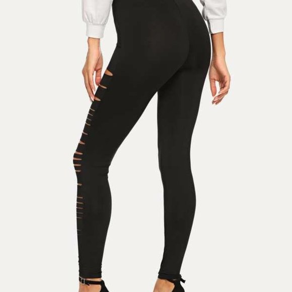 ♥ 2x Host Pick! ♥️ Black Ripped Leggings - Sale! - Picture 3 of 4